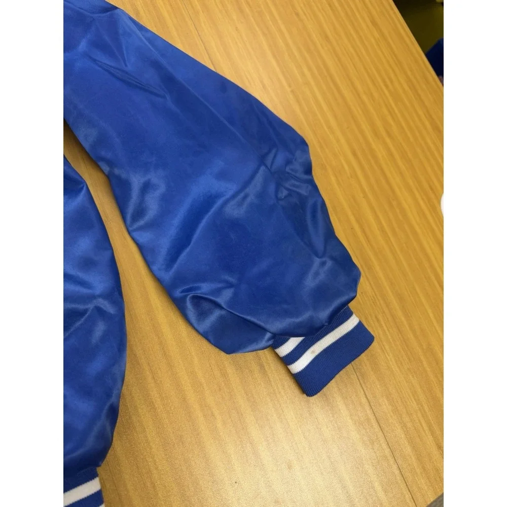 Vintage Express Mail US Postal Service Satin Varisty Bomber Jacket Mens L Snap